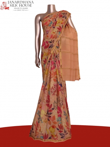 Pure Floral Zari Crepe Silk Saree